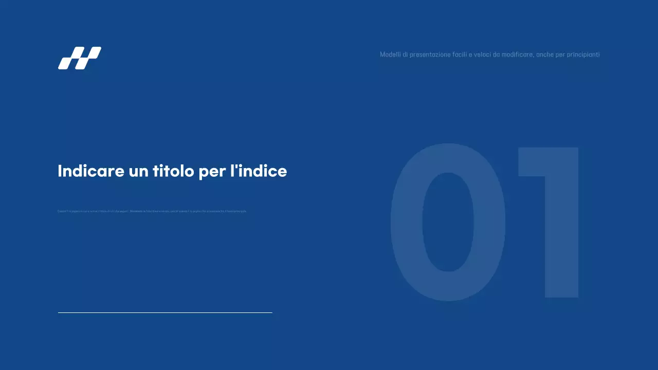 Semplice relazione di presentazione in blu e grigio, facile e veloce da modificare