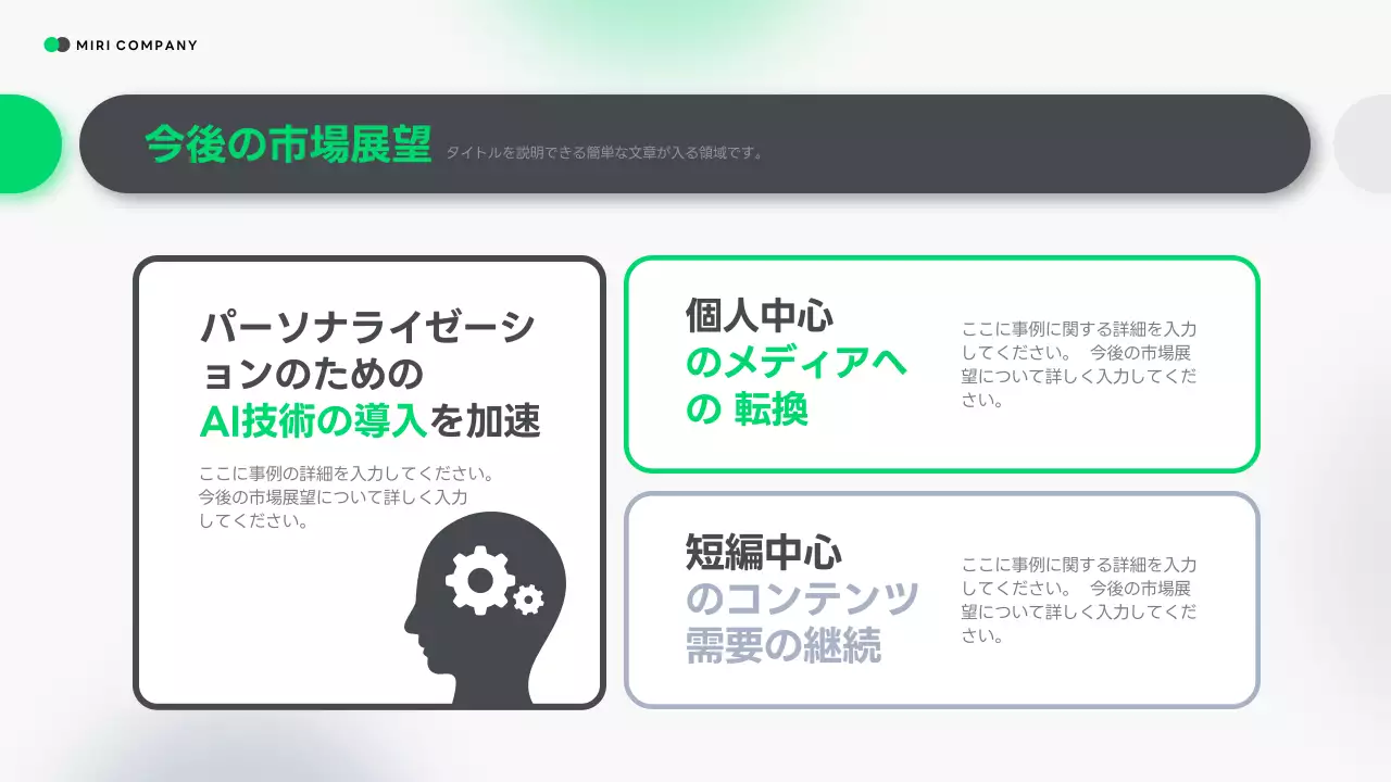 緑 モダン メディア 報告書 プレゼンテーション