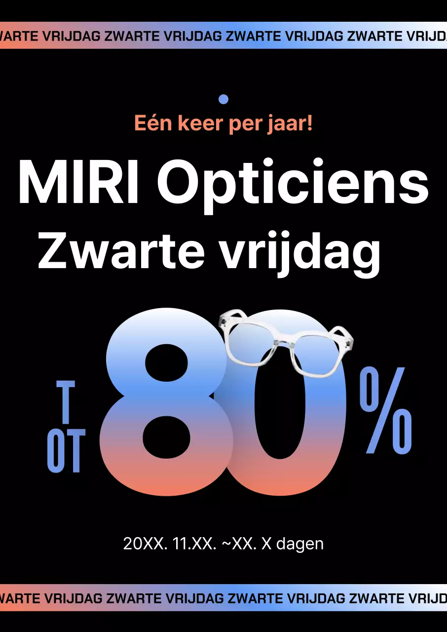 Opticiens Zwart Modern Black Friday