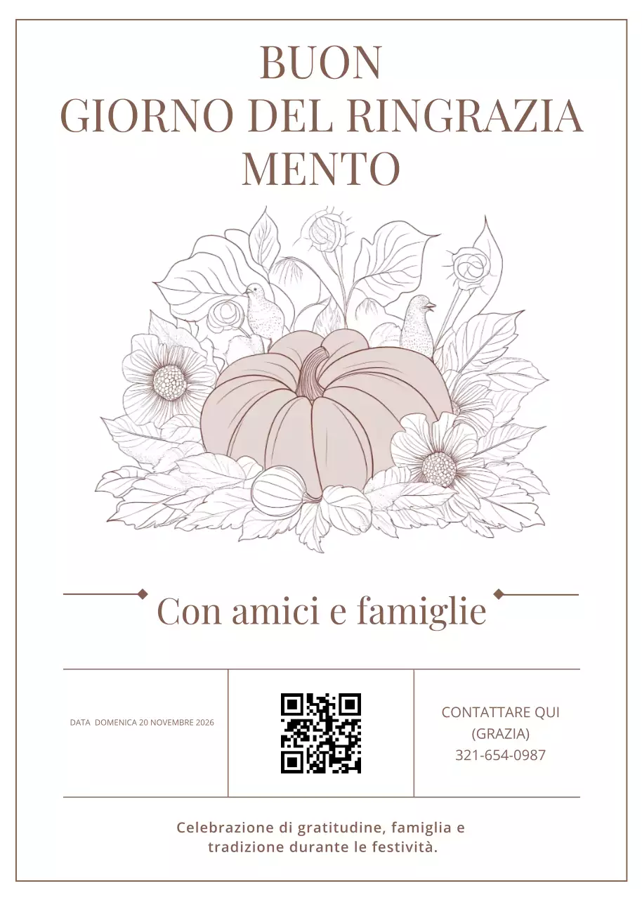 Invito classico beige di Buon Ringraziamento