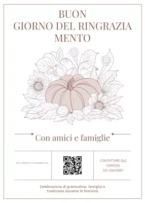 Invito classico beige di Buon Ringraziamento