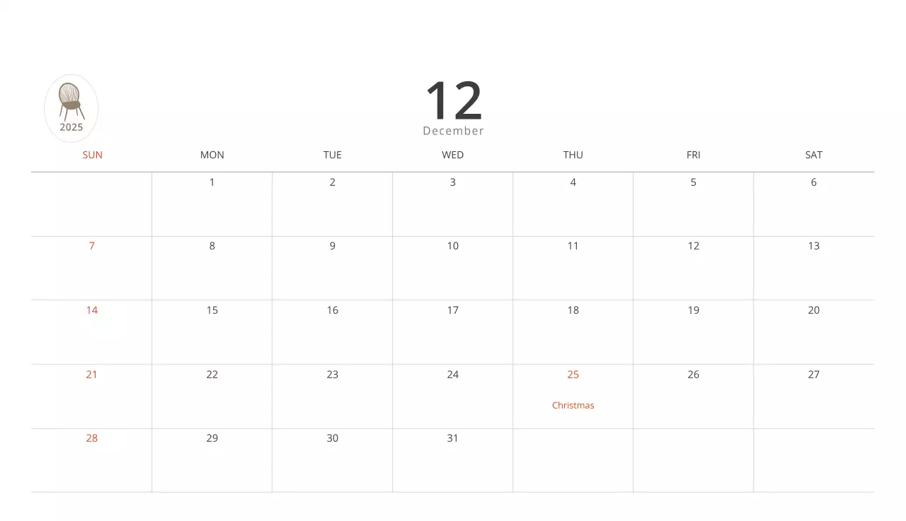 Kalender interior minimalis berwarna krem