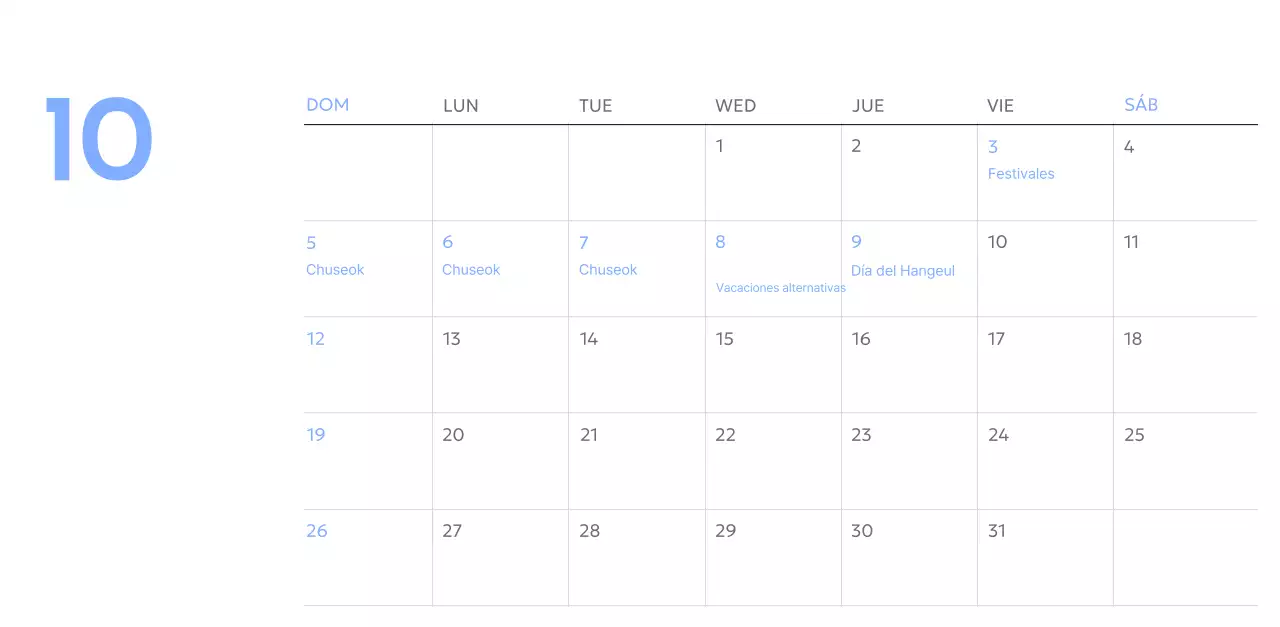 Calendario fotográfico de seguimiento de objetivos con un toque de azul