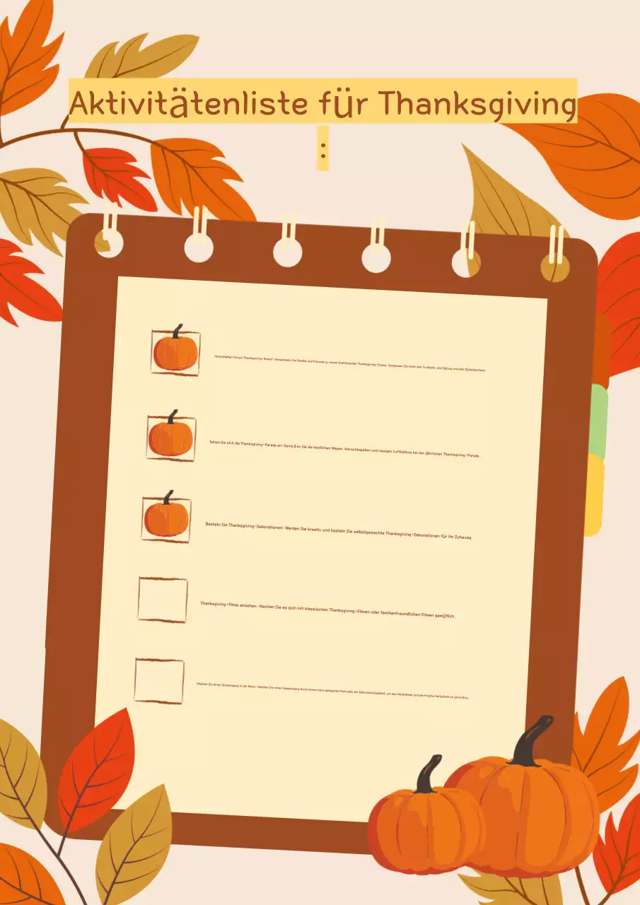 Danksagung Aktivität Bucketlist Poster