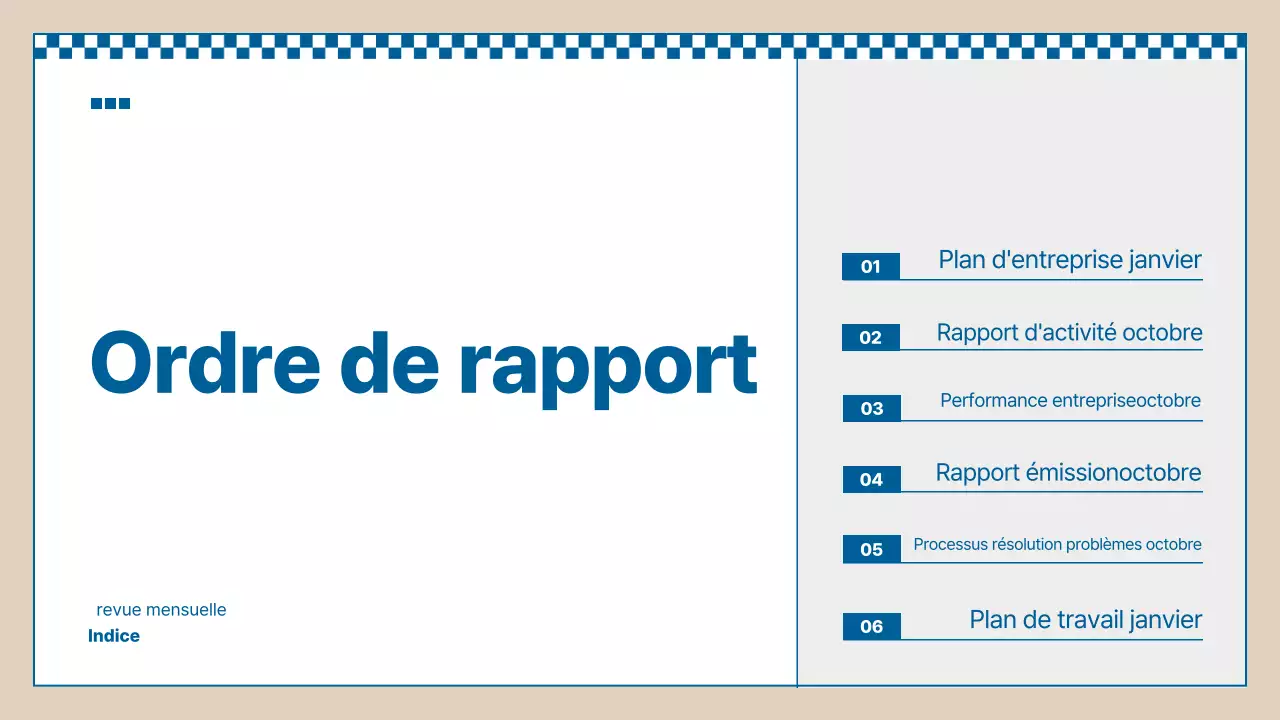 Rapports de marketing Blue Basic