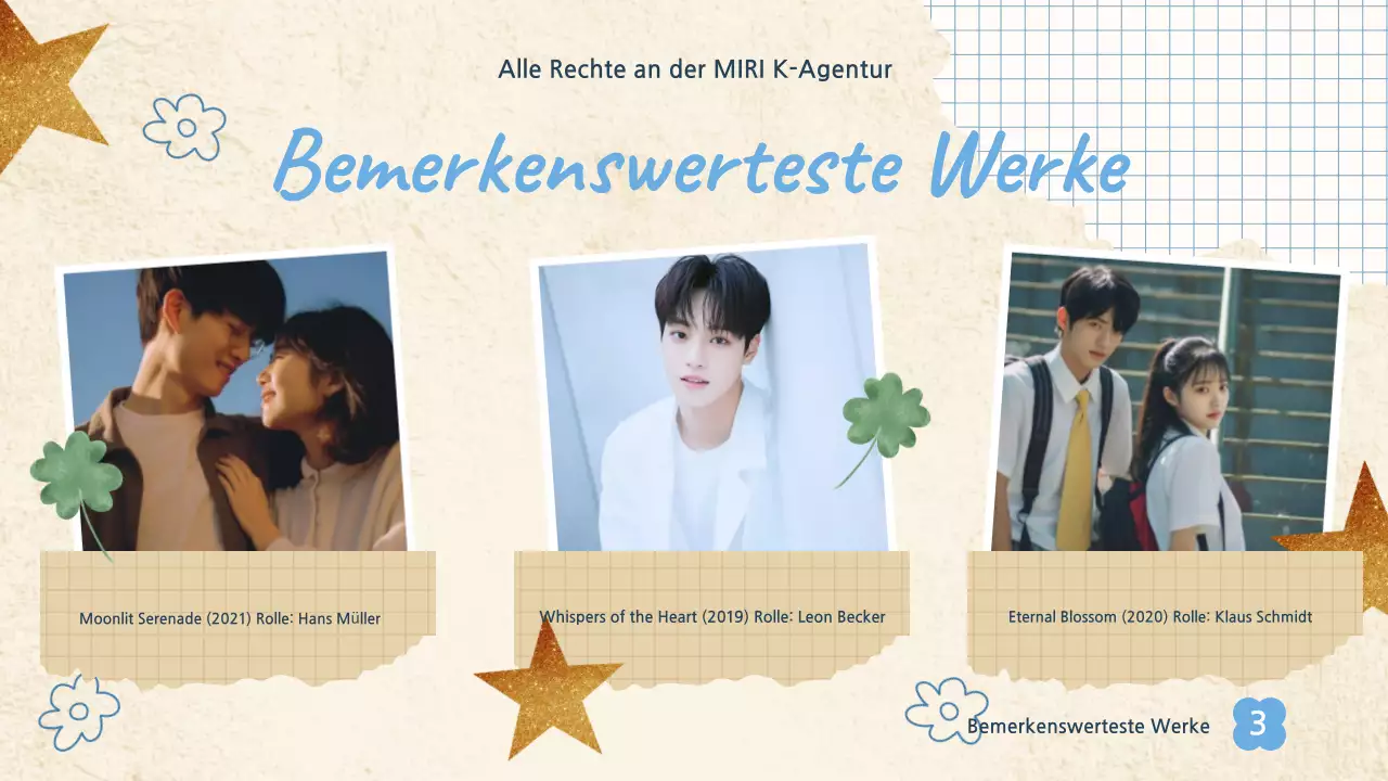 beige ästhetische moderne Scrapbook-Stil k-drama Präsentation