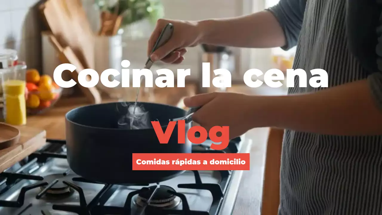 rojo negro blanco cocinar cena vlog estilo moderno