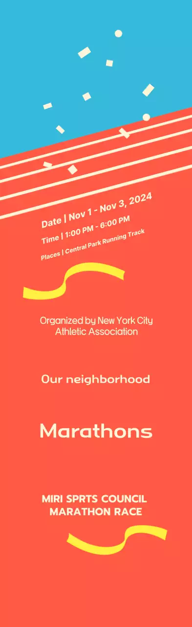 Acara maraton berwarna oranye cerah