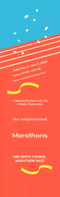 Acara maraton berwarna oranye cerah