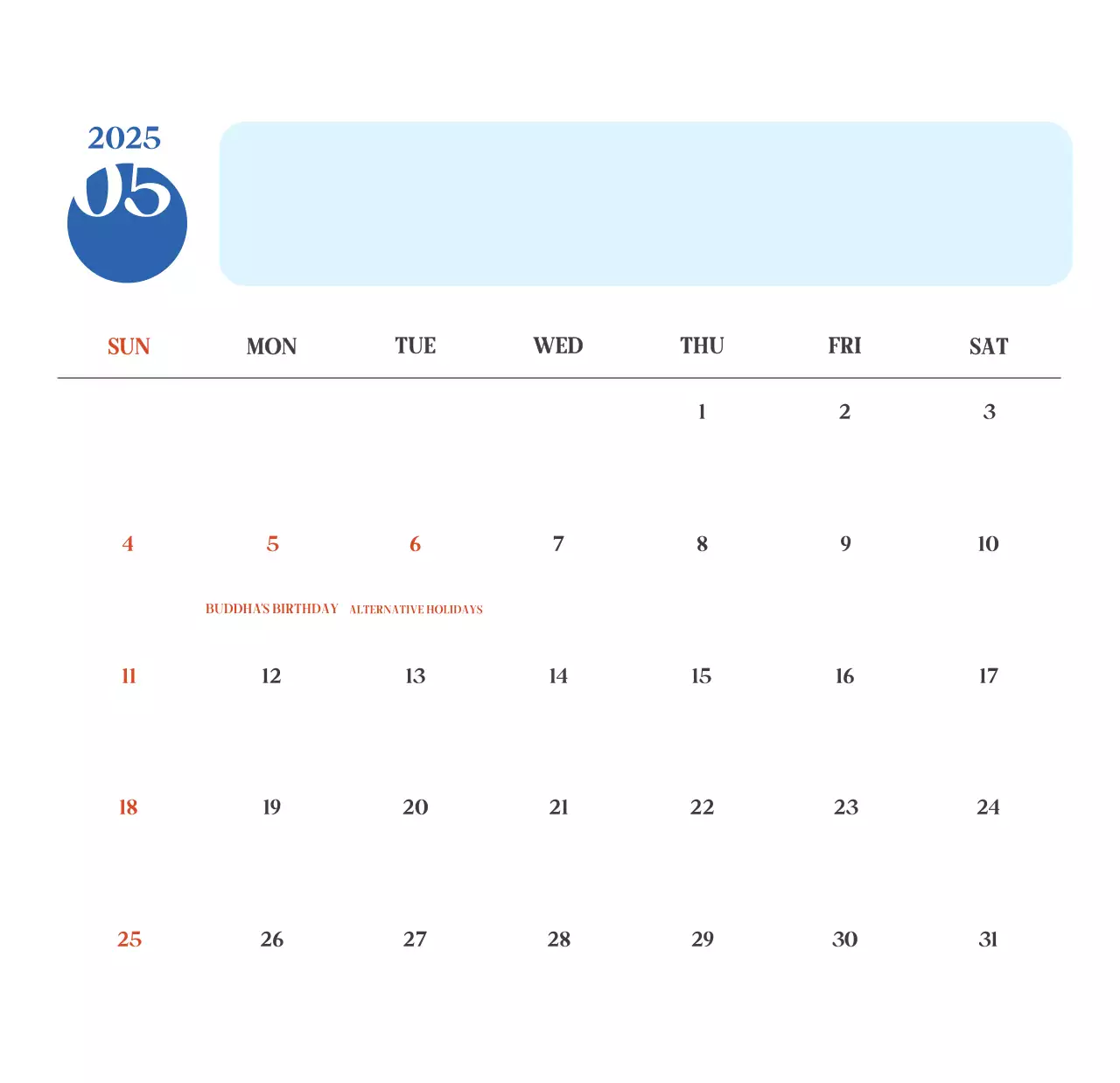 Kalender Rumah Sakit Modern Biru