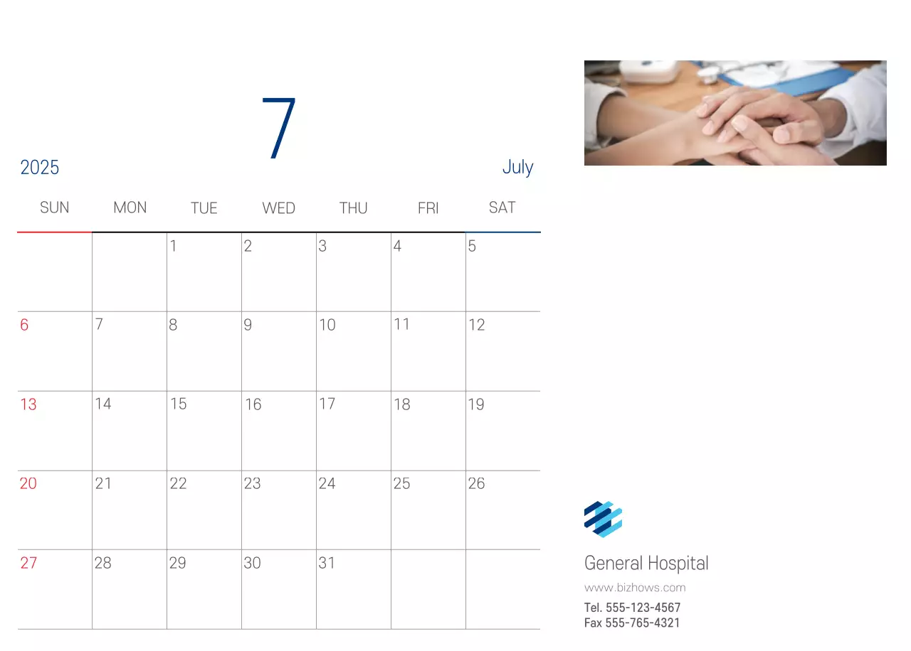 Kalender Promosi Rumah Sakit Sederhana Putih Angkatan Laut