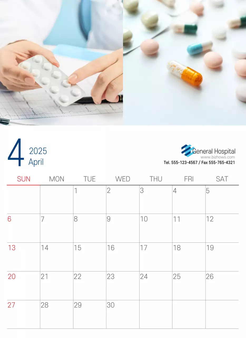 Kalender Promosi Rumah Sakit Sederhana Putih Angkatan Laut