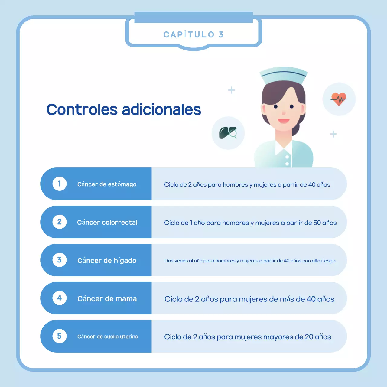 Aviso simple de revisión médica en azul claro