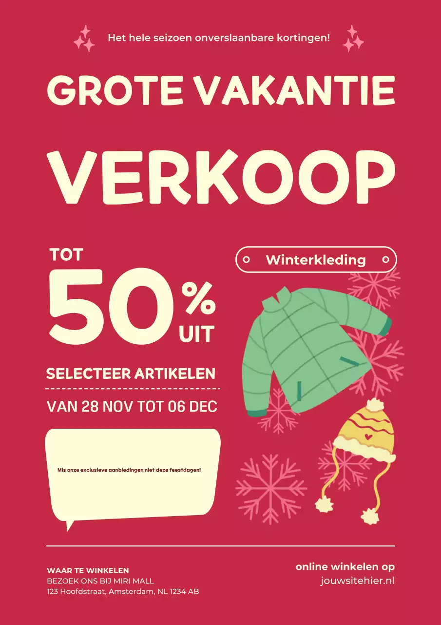 Grote vakantie uitverkoop