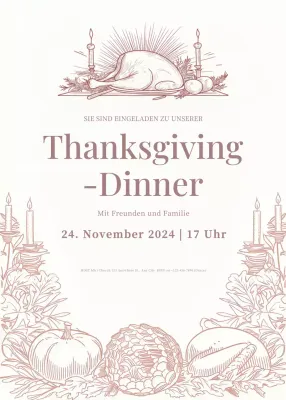 beige traditionelle Thanksgiving-Einladung