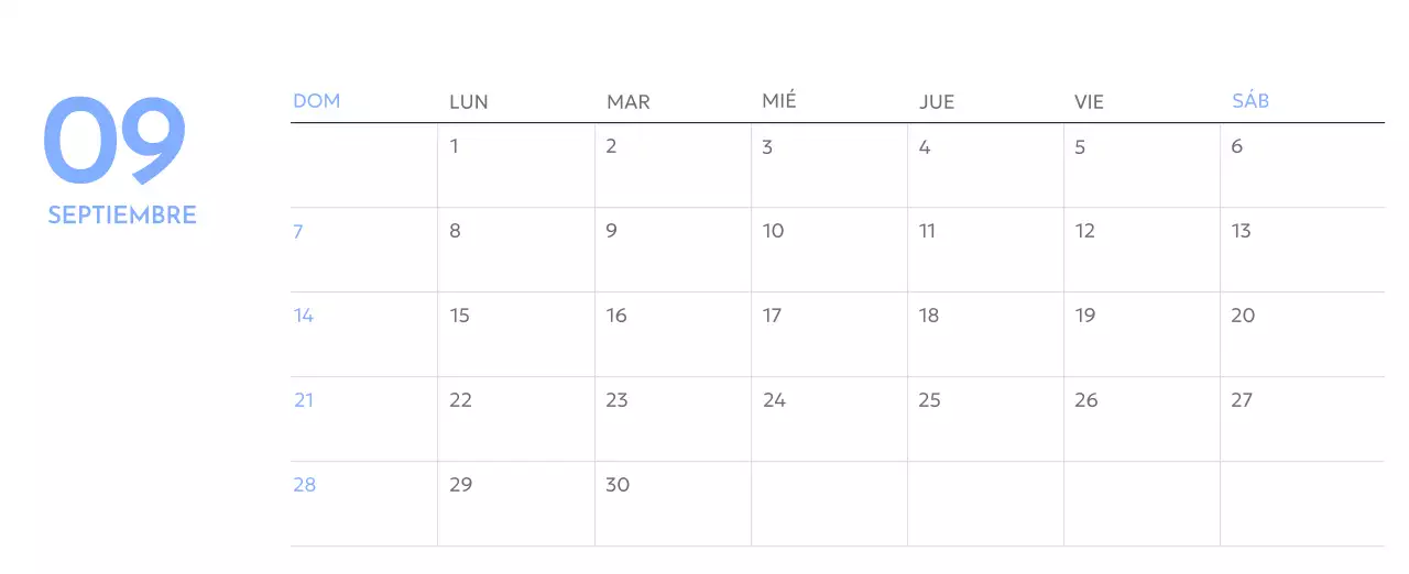 Calendario fotográfico de seguimiento de objetivos con un toque de azul