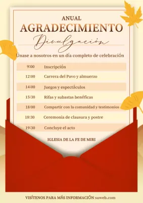 invitación clásica naranja de Acción de Gracias