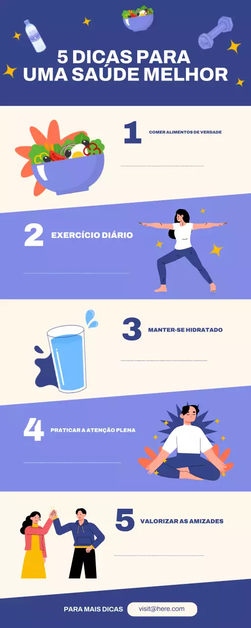 Navy Purple Moderno Guia e lembrete de exercícios saudáveis