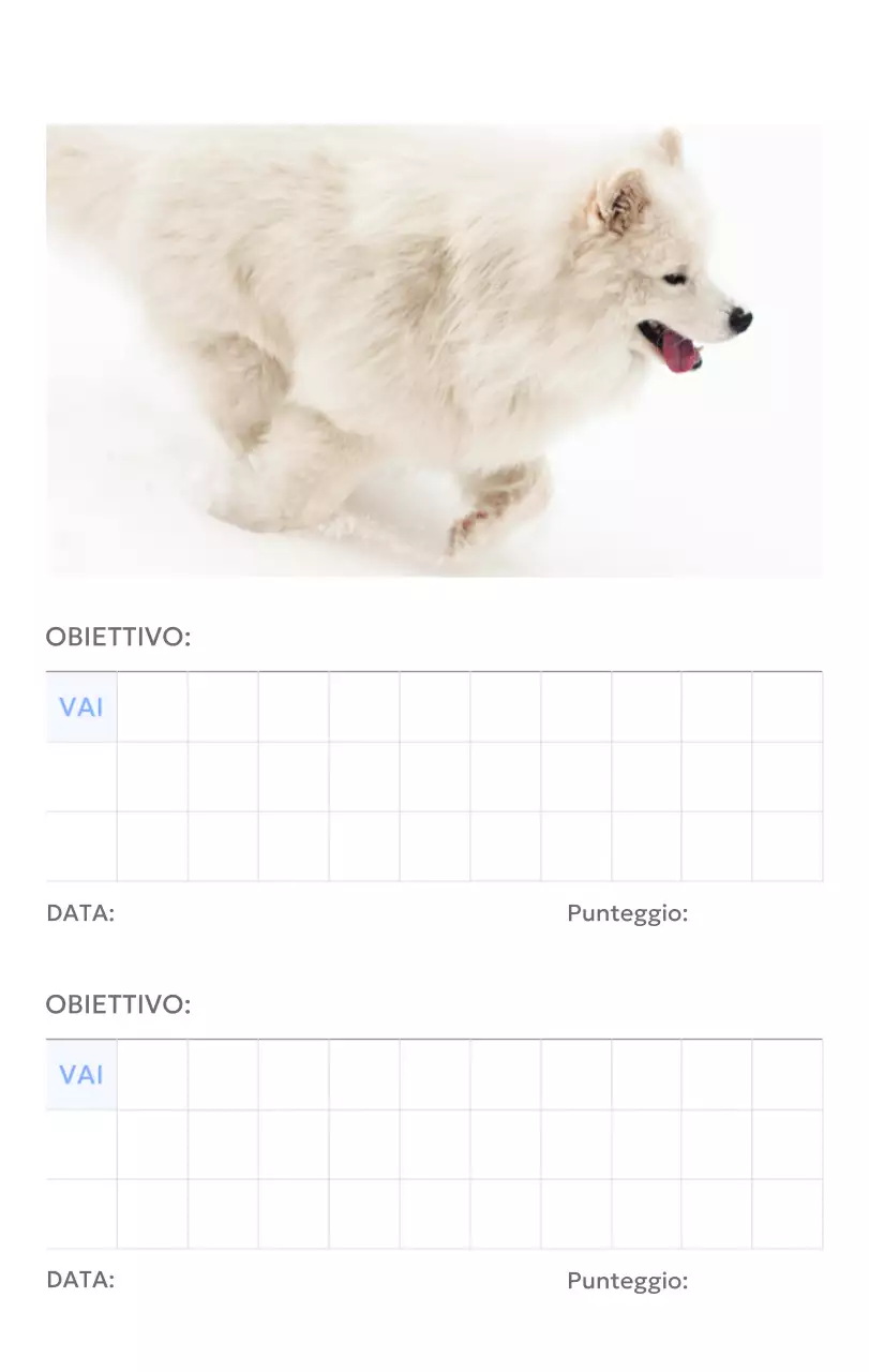 Calendario con foto tracciatore di obiettivi con un tocco di blu