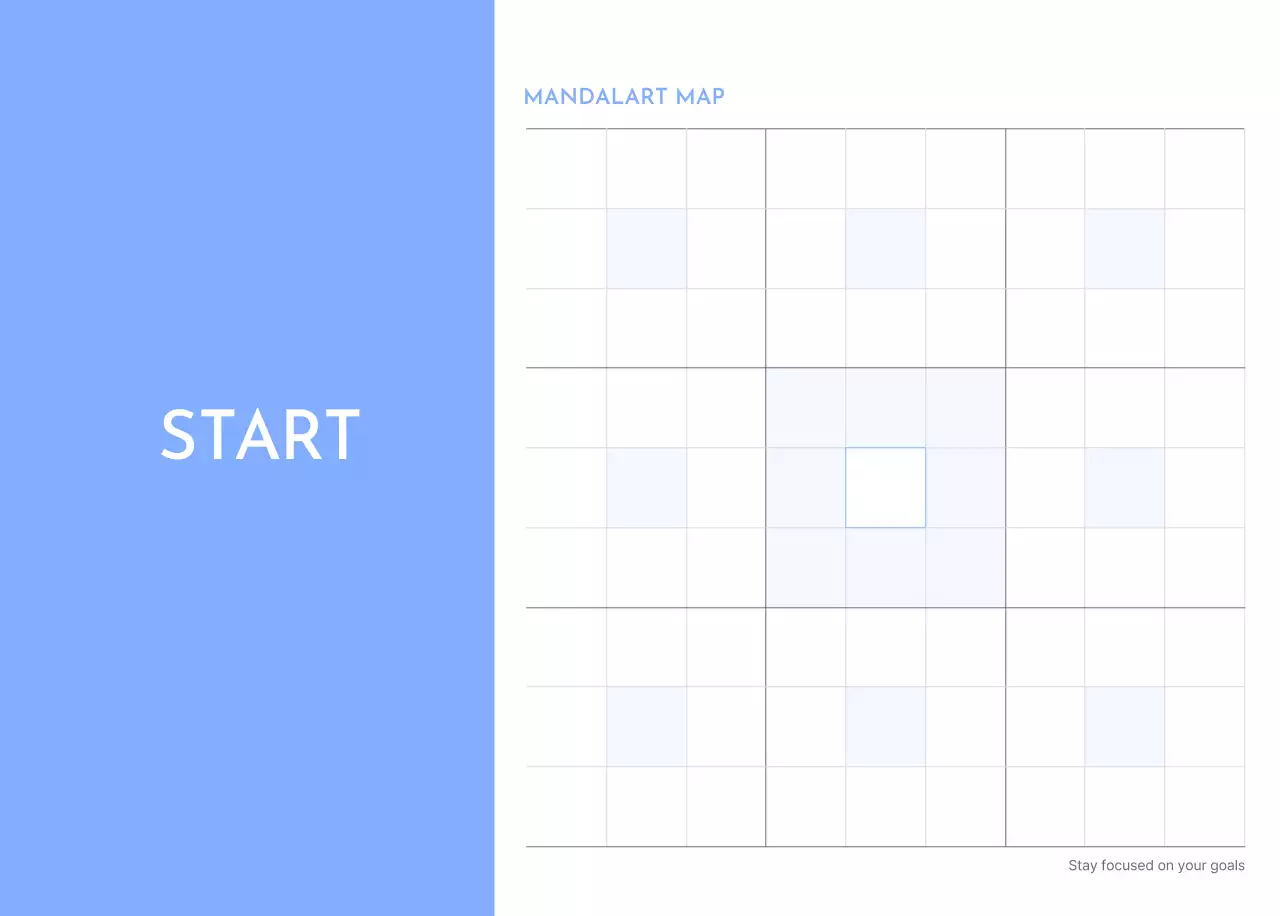 Photo goal tracker calendar with a splash of blue