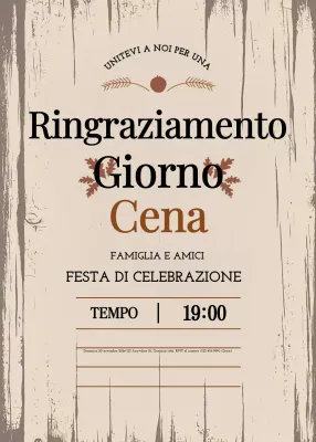 Invito alla cena del Ringraziamento rustico beige