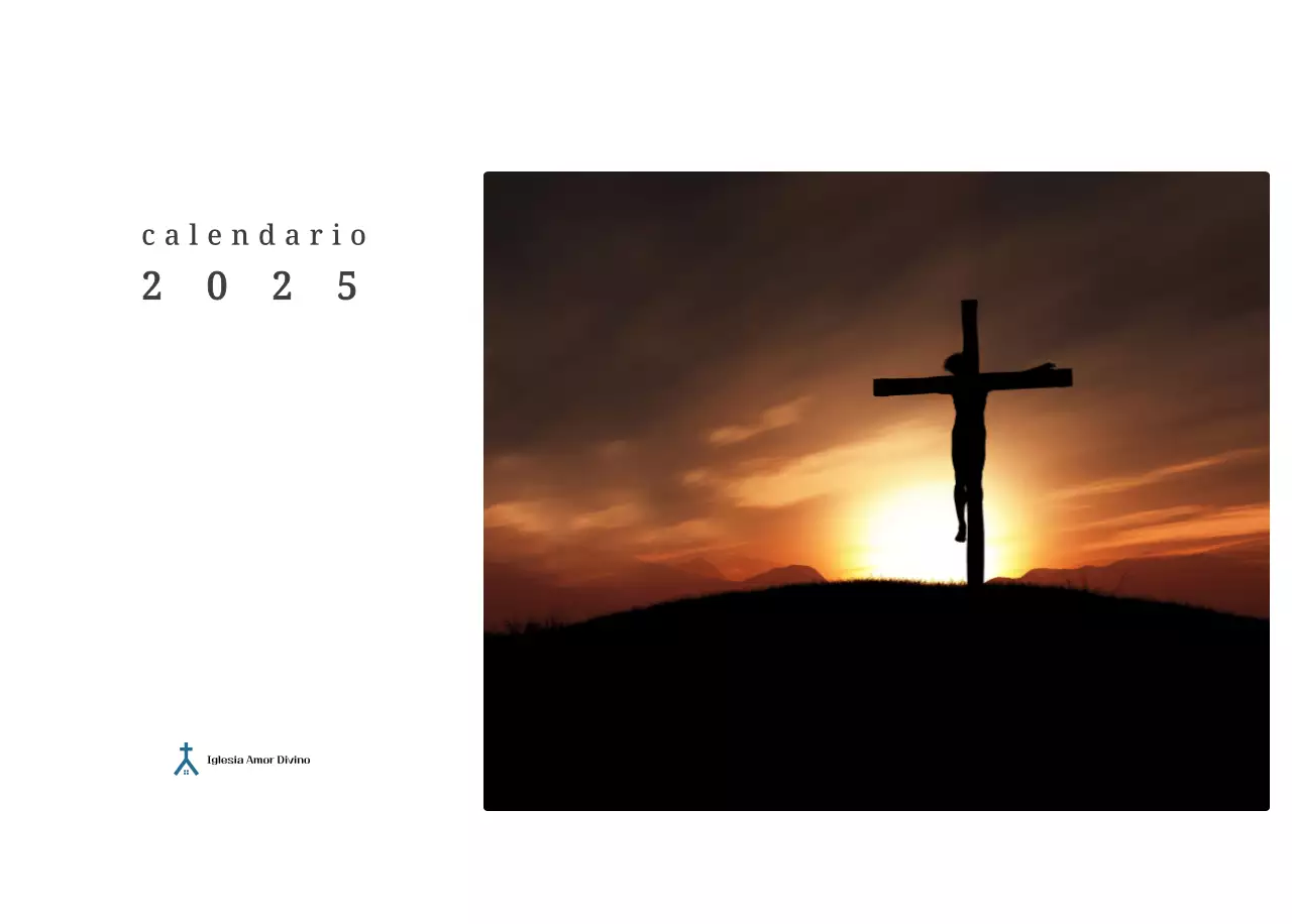 Un calendario conceptual fotográfico con iglesias pintadas en paisajes