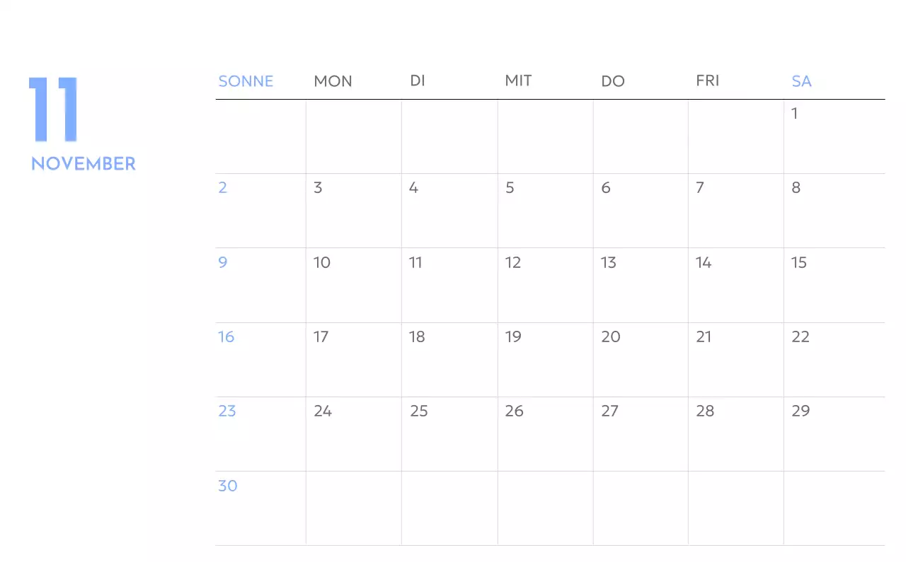 Foto-Zielverfolgungskalender mit einem Hauch von Blau