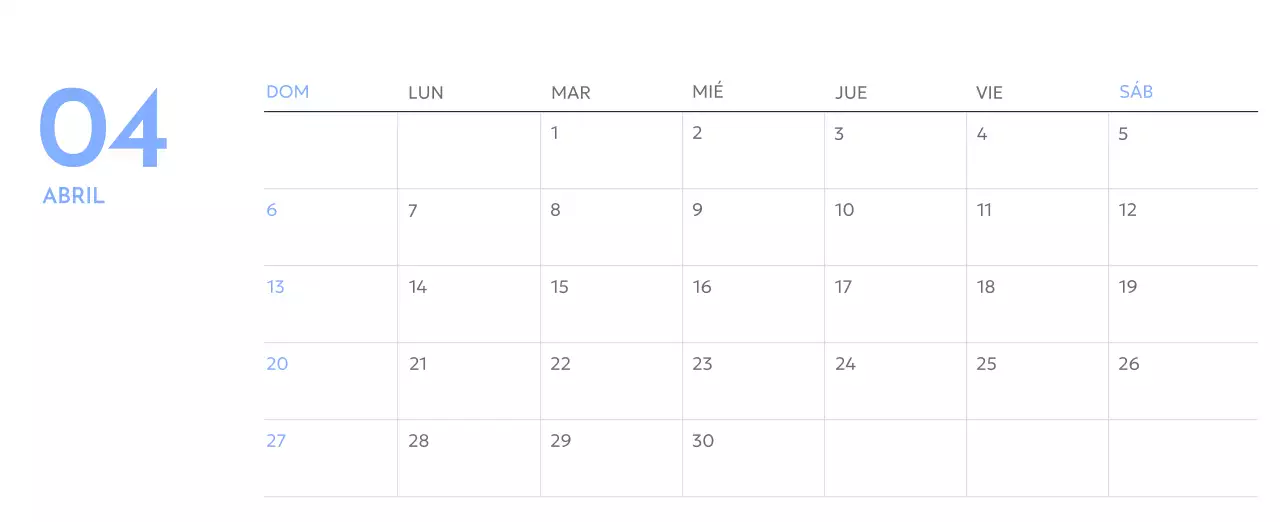 Calendario fotográfico de seguimiento de objetivos con un toque de azul
