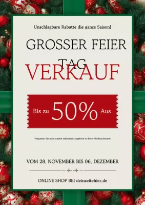 rote festliche Feiertagsaktion