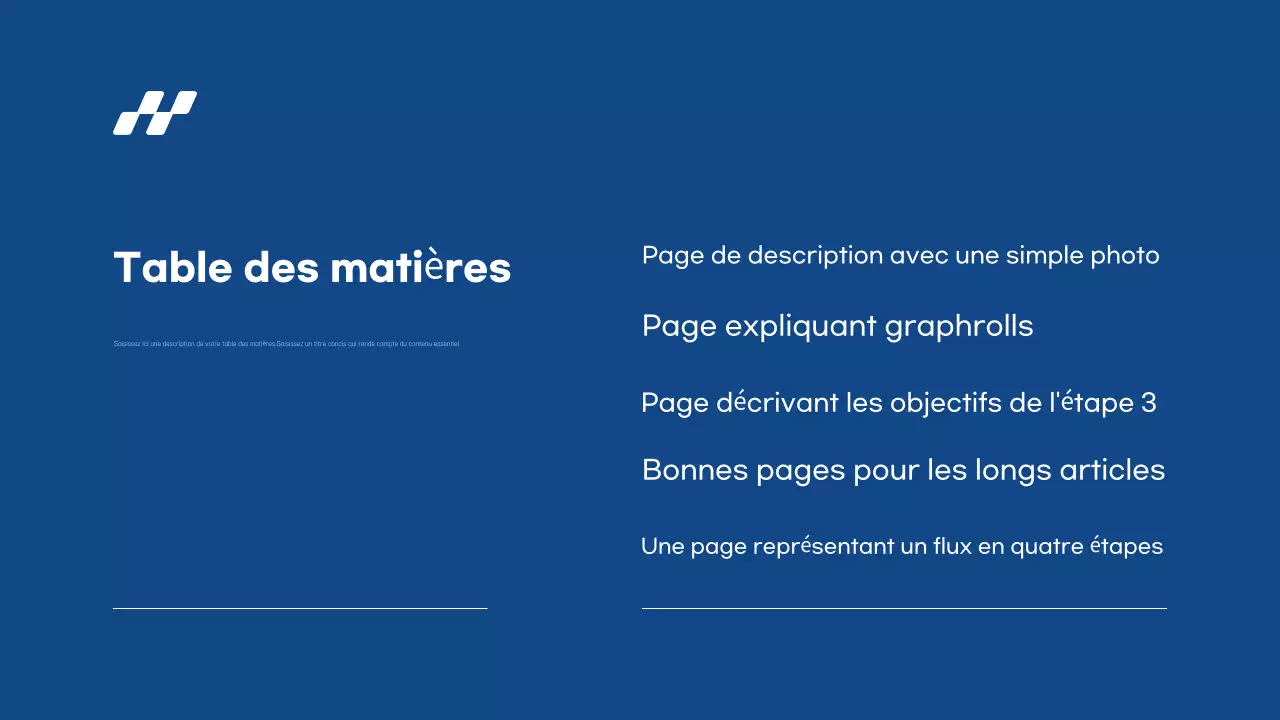 Rapport de présentation simple en bleu et gris, facile et rapide à éditer
