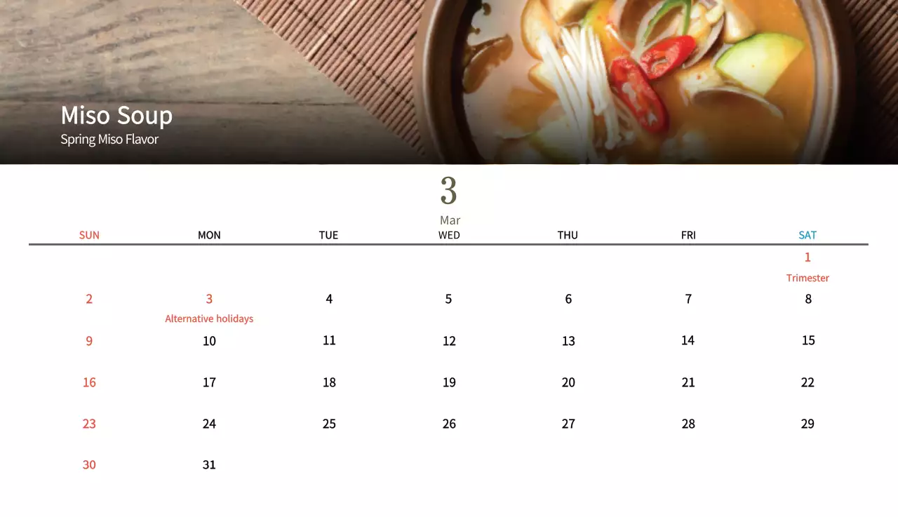 Kalender Makanan Tradisional Krem