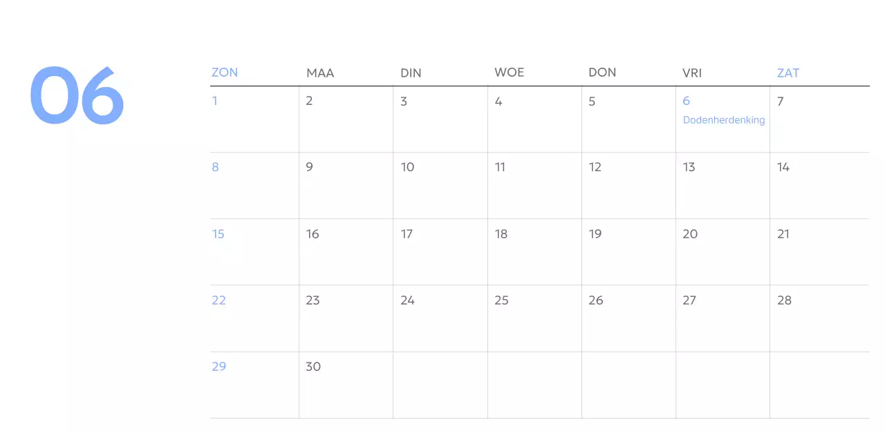 Photo goal tracker kalender met een vleugje blauw
