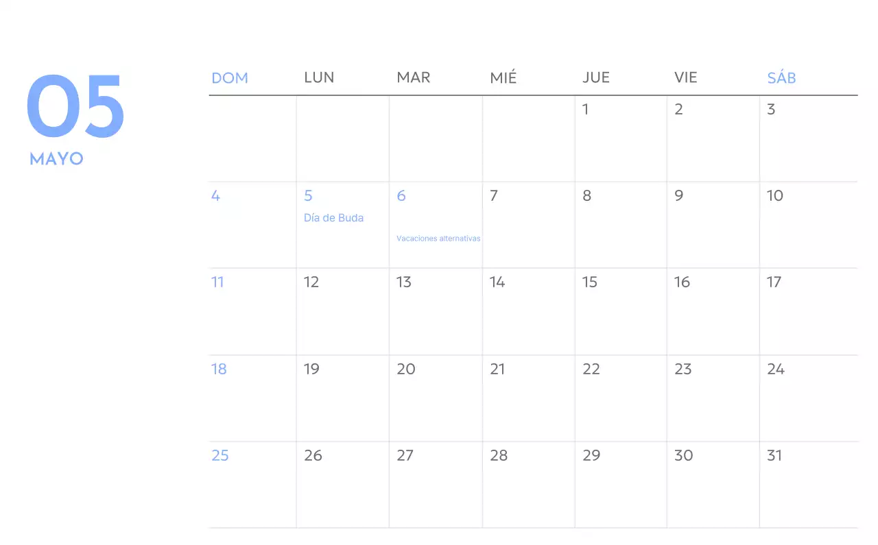 Calendario fotográfico de seguimiento de objetivos con un toque de azul