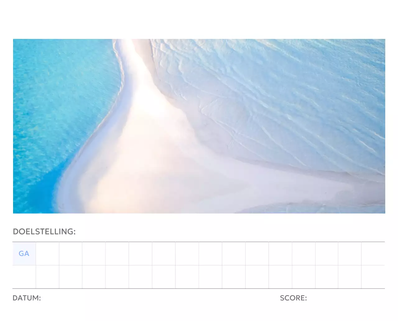 Photo goal tracker kalender met een vleugje blauw