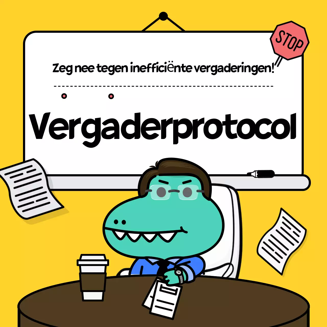 De gele en mooie nieuwsbrief voor bedrijfsbijeenkomsten