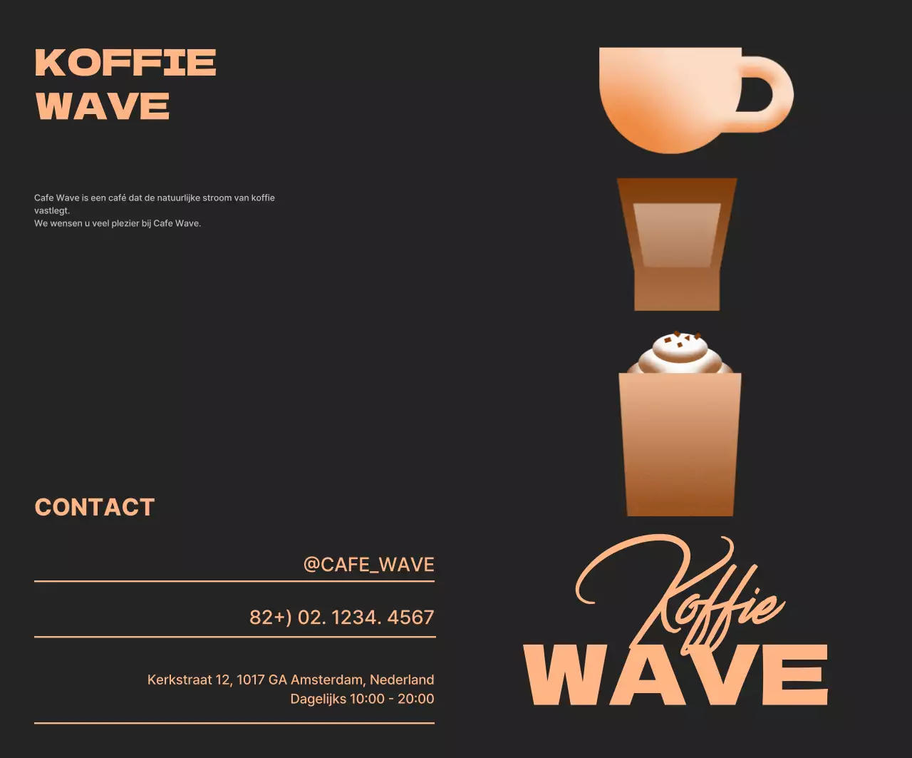 Zwart Modern Café Advertentie