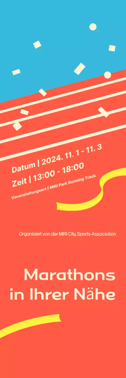 Leuchtend orangefarbene Marathonveranstaltung