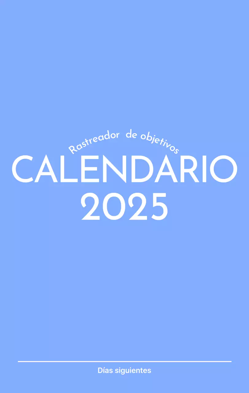 Calendario fotográfico de seguimiento de objetivos con un toque de azul