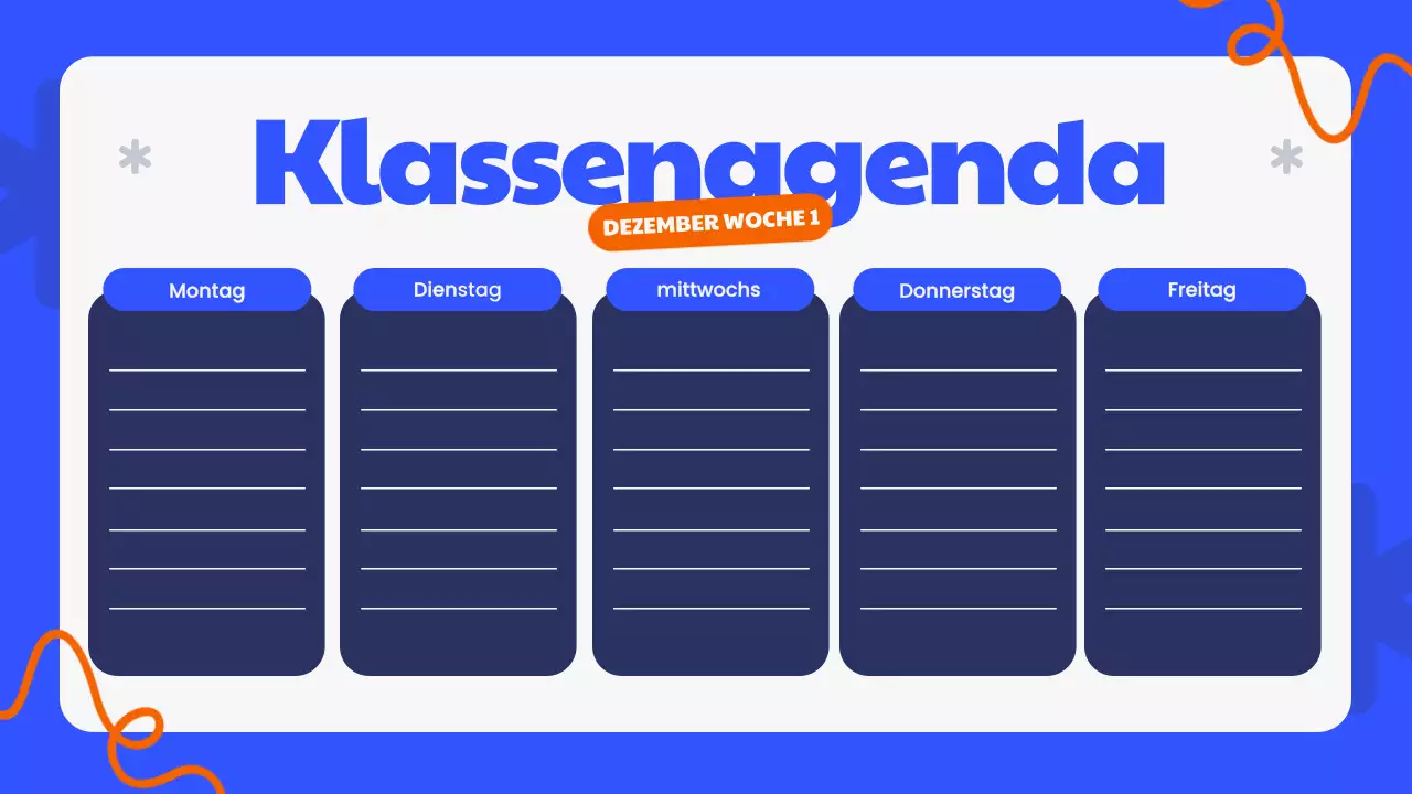 Blue Modern Class Agenda Planner Präsentation