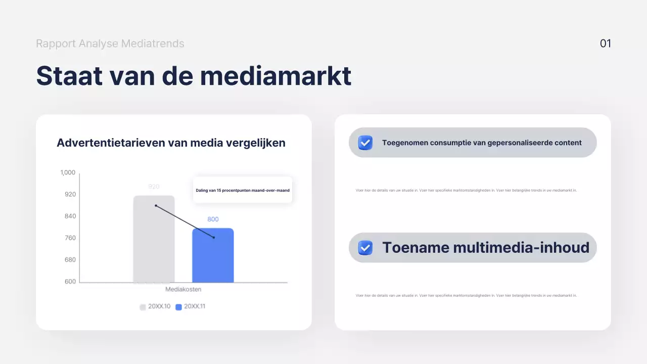 Marineblauw modern marketinganalyserapport