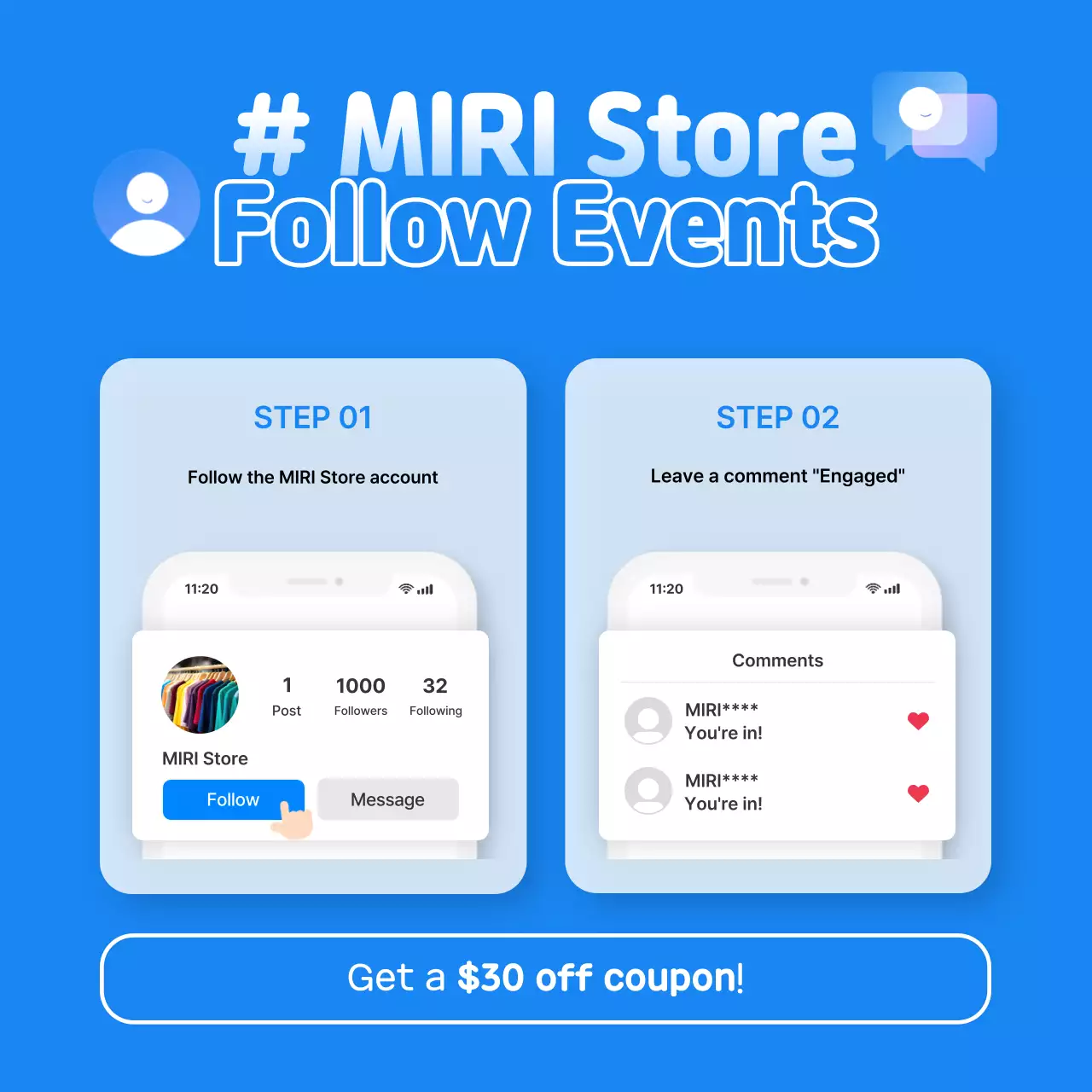 Thông tin sự kiện hiện đại màu xanh