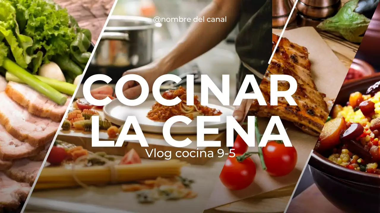 naranja beige verde cocinar cena vlog estilo moderno