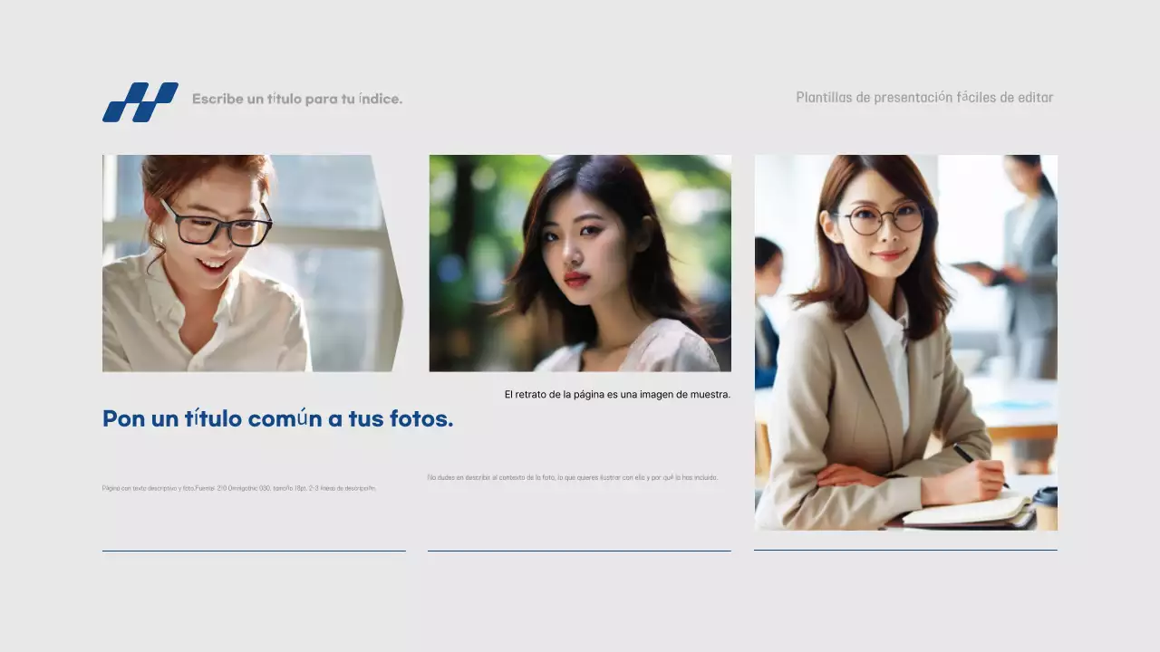 Informe de presentación sencillo en azul y gris, rápido y fácil de editar