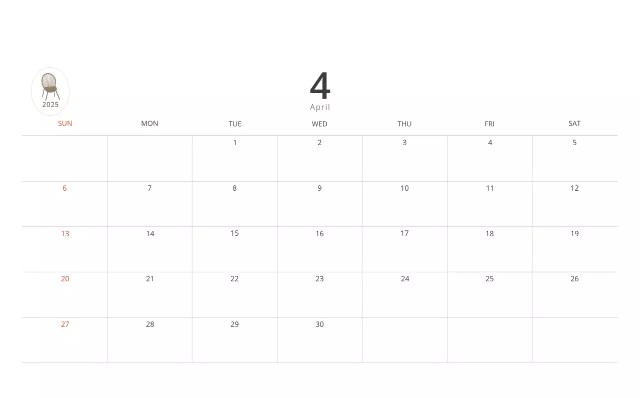 Kalender interior minimalis berwarna krem