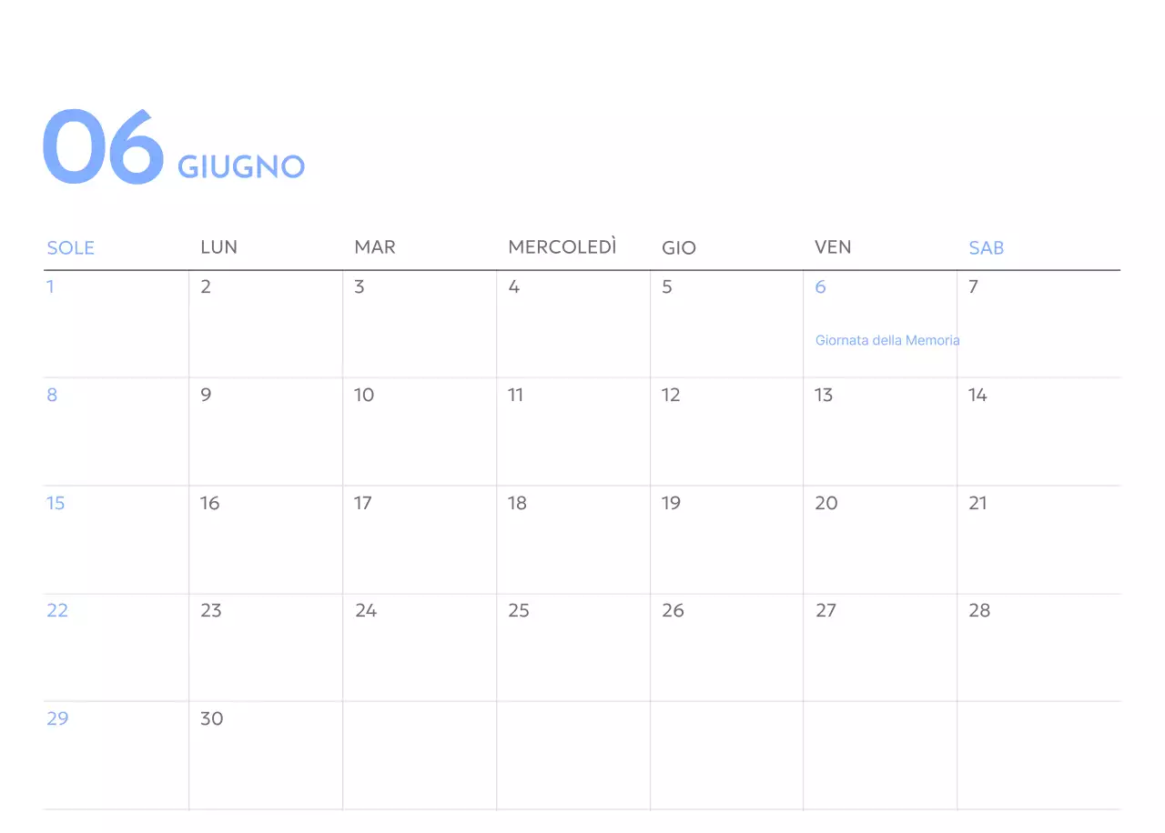 Calendario con foto tracciatore di obiettivi con un tocco di blu