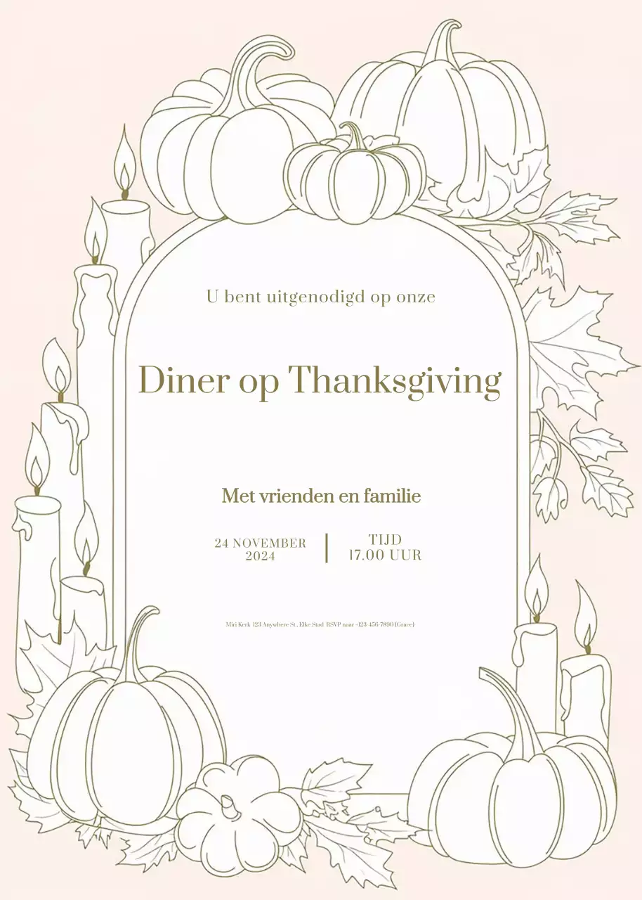 beige elegante uitnodiging voor bedankje