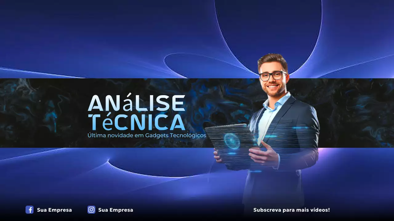 arte azul do canal do youtube de tecnologia moderna