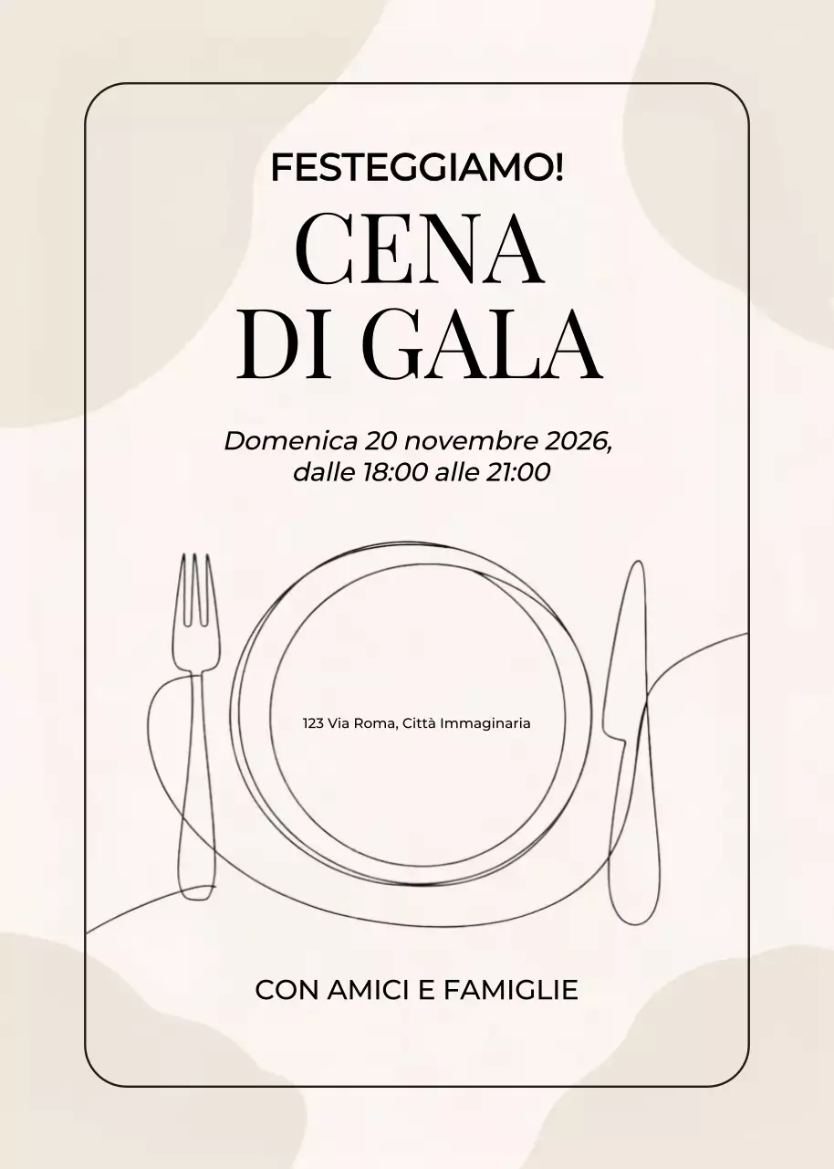 invito alla cena di ringraziamento estetico beige