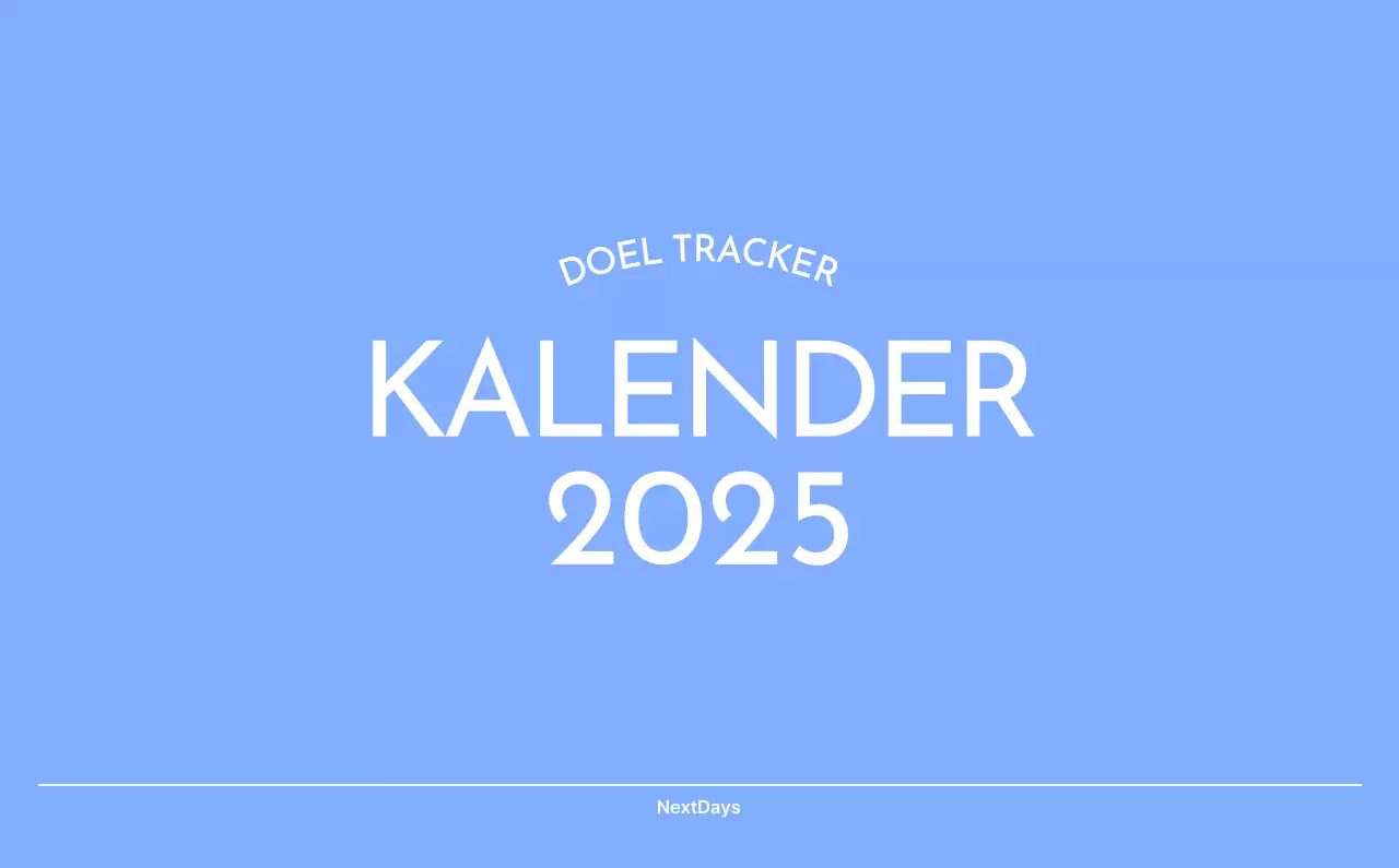 Photo goal tracker kalender met een vleugje blauw