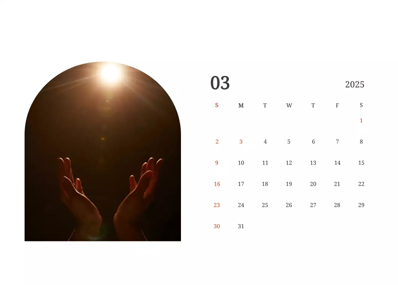 Calendrier photographique conceptuel mettant en scène des églises dans des paysages.